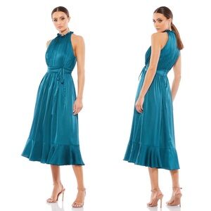 Mac Duggal Teal Midi Dress